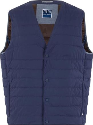 Fedeli Gewatteerd Gilet - Heren - Bodywarmers - Blauw - M - Polyester - Jassen
