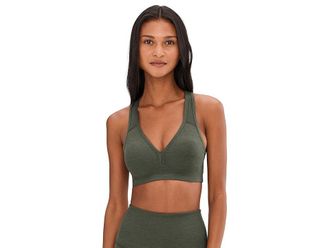 Beyond Yoga Spacedye Lift Your Spirits Medium Support Bra Womens Bra Dusty Forest Heather : XL, Polyester/Elastane