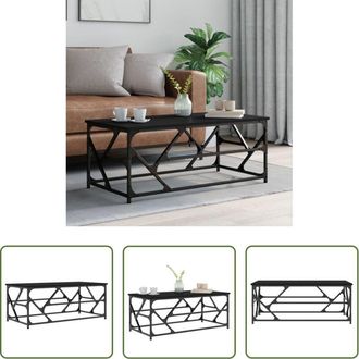 vidaXL vidaXL Tavolino in metallo - Tavolino Salotto Nero 100x50x40cm Legno Multistrato