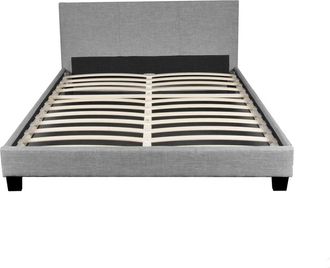 Weber Industries Cama con somier, gris claro, 140x190 cm
