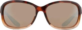 Costa SEADRIFT Copper SIlver Mirror Polarized Glass Rectangular Ladies Sunglasses 6S9114 911403 60