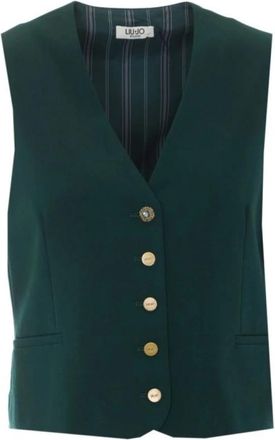 Liu Jo V-hals Vest - Dames - Gillet - Groen - L - Kostuums