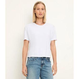 Michael Stars Nina T-Shirts Womens White Cotton Crew Neck Short Sleeve GBO3696