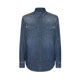 Dondup Western Denim Shirt - Heren - Spijkeroverhemden - Blauw - M - Denim - Overhemden