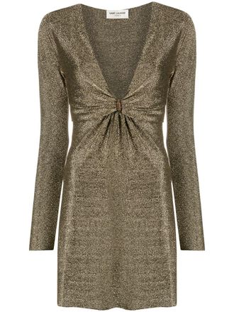 Saint Laurent Kleid im Metallic-Look - Gold