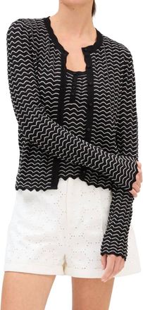 Allison New York Marita Cardigan In Black/ivory