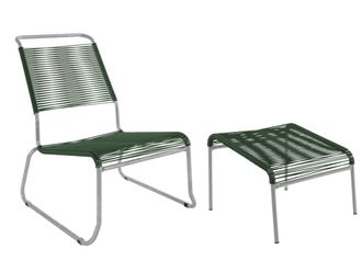 Schubiger M&ouml;bel Spaghetti-Kufen-Lounger-Hochlehner + Hocker S&auml;ntis