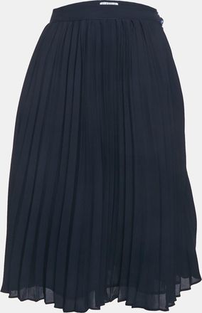 Claudie Pierlot Navy Blue Plisse Midi Skirt