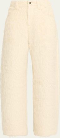 Brunello Cucinelli Fuzzy Alpaca Wide-Leg Pants