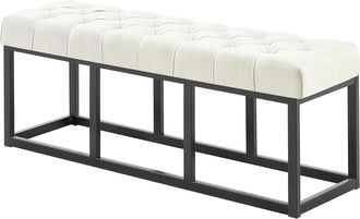Clp Clp - Taburete Pie De Cama Amun Tela & Negro Crema 120 Cm