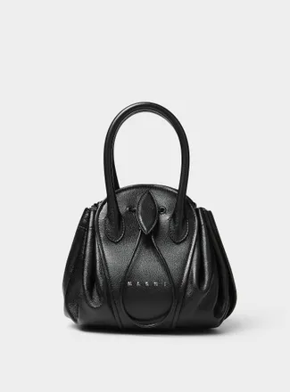 Marni Womens Tulipea pebbled leather handbag