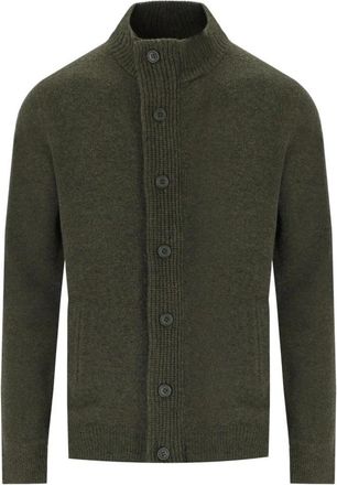 Barbour Essential Elbow-Patch Cardigan - Heren - Vesten - Groen - M - Wol - Truien & Vesten