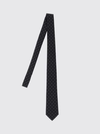 Saint Laurent Cravatta da cerimonia in pura seta con motivo a pois