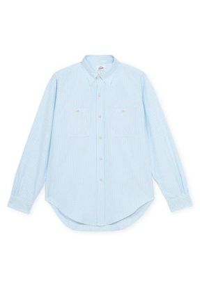 Fortela Woven Striped Patch Pocket Shirt in Light Blue at Nordstrom, Size Xx-Large Eu