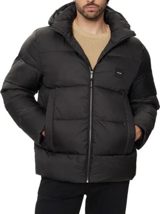 Calvin Klein Hooded Quilt Puffer - Heren - Winterjassen - Zwart - S - Leer - Jassen