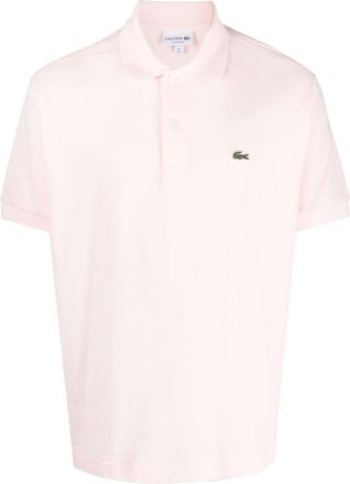 Lacoste logo-patch polo shirt - men - Cotton - 3 - Pink