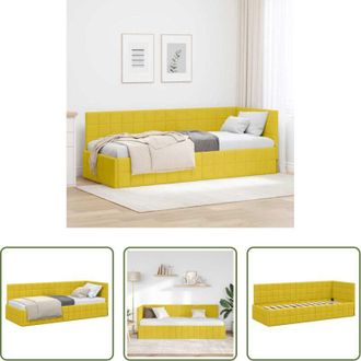 vidaXL Letto ad angolo - Cornice del letto ad angolo Giallo 80 cm x 200 cm Velluto