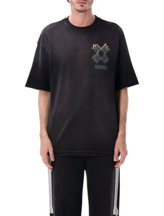 Amiri Flames Oversized Black Flame Graphic Tee