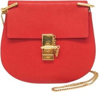 Chlo&eacute; Pre-owned Cross Body Bags, female, Red, Size: ONE SIZE Pre-owned Drew Shoulder Bag