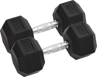 vidaXL Mancuernas 2 Unidades Total Hierro Fundido 15 Kg Vidaxl