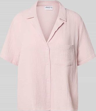 Jake*s Casual Relaxed Fit Pyjama-Oberteil mit Brusttasche in Hellrosa, Gr&ouml;&szlig;e 34