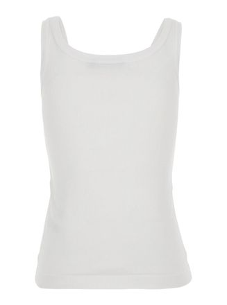 Dolce & Gabbana Logo-Patch Cotton Tank Top - White
