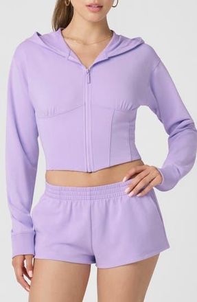 Florence By Mills Corset Zip Hoodie in Millie Lavender at Nordstrom Rack, Size Xx-Small