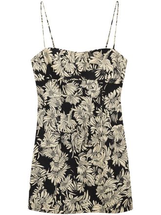 Anine Bing Keiran floral-print sleeveless minidress - Black
