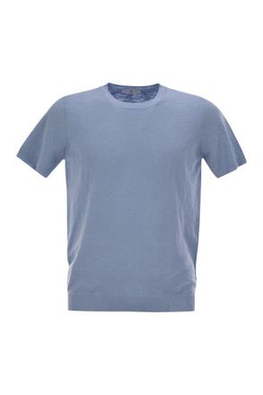 Pantaloni Torino Crew-Neck Short-Sleeved Cotton Jersey