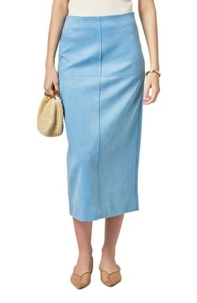 English Factory Faux Suede Midi Skirt in Slate Blue at Nordstrom, Size X-Small