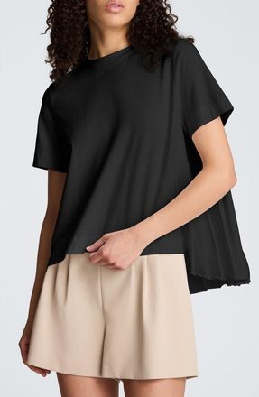 Kenneth Cole High/Low Pleat Back Top in Black at Nordstrom, Size X-Small