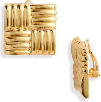 Karine Sultan Tufted Square Earrings in Gold at Nordstrom