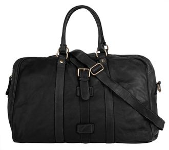 Forty Degrees Reisetasche FORTY, Damen, Gr. B/H/T: 53cm x 30cm x 20cm onesize, schwarz, Leder, leicht gl&auml;nzend, unifarben, Taschen Reisetasche, echt Leder, Made in 