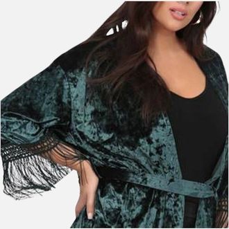 Brave Soul Womens BRAVE SOUL Womens Kimono Cardigan Sweater Open Front Fashion Tops - Green - Size: 12/14