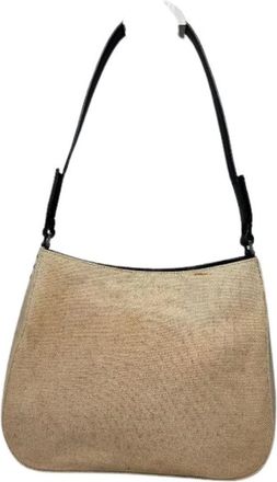 Prada Pre-owned Shoulder Bags, female, Beige, Size: ONE SIZE Pre-owned Leather Shoulder Bag