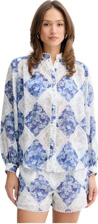 Twinset Dames, Blouses & Shirts, Blauw, Maat: L Poliester