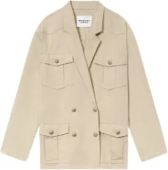 Isabel Marant Jassen, Dames, Beige, S, Nevala Coat