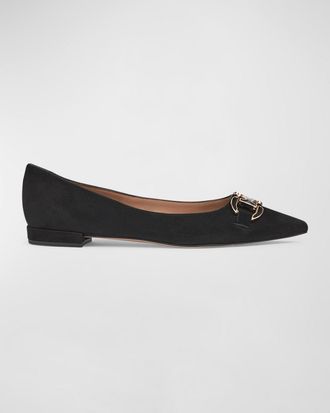 L.k. Bennett Natalya Suede Bit Ballerina Flats