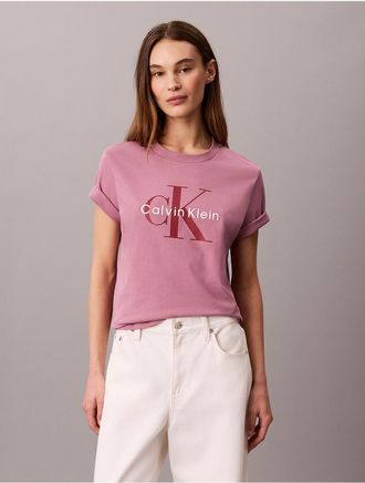 Calvin Klein Jeans Calvin Klein Womens Monologo Crewneck Tee - Purple - XL