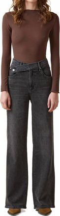 LE JEAN Cinch Waist Shadow Jeans In Grey