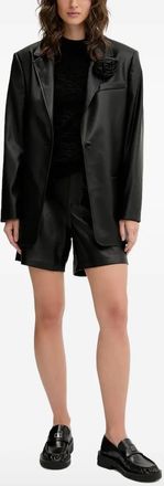 HUGO BOSS Blazer con decorazione rosa - Nero