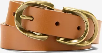 Cole Haan Womens 25MM Slim Double Loop Belt - Beige Size Medium
