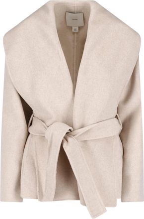 Calvin Klein Boxy Oversized Collar Belted Jacket