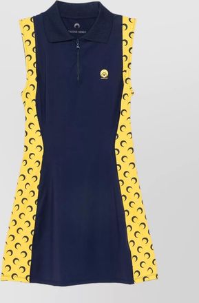 Marine Serre ribbed athleisure polo mini dress