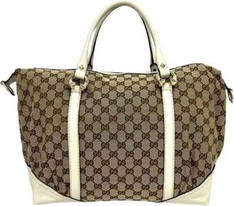 Gucci Pre-owned GG Canvas Leather Boston Bag - - Pre-owned - Donna - Marrone - ONE SIZE