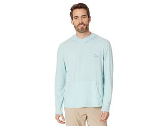 L.L.Bean Tropicwear Comfort Hoodie Long Sleeve Mens Tall Mens T Shirt Pale Turquoise : 3XT, Jersey/Modal/Polyester