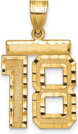 Diamond2Deal 14k Yellow Gold Medium Diamond-cut Number Charm Pendant
