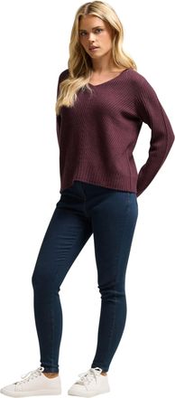 M&Co Petites Petite Berry V-Neck Knitted Jumper - Womens Purple