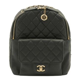 Chanel Pre-owned Vintage Rugzak - Dames - Pre-owned - Zwart - Maat: ONE Size Leer