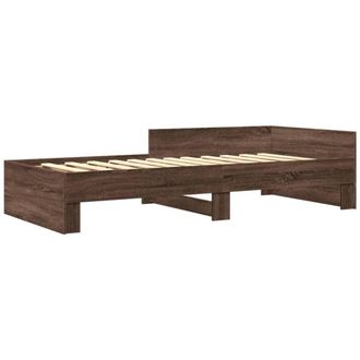 Berkfield Home Restful Bed Frame Frame Brown Oak 75x190 cm Small Single Wood